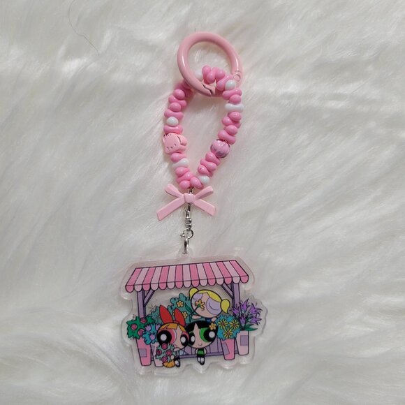 Powerpuff Girls Flower Shop Design Keychain - Picture 2 of 4
